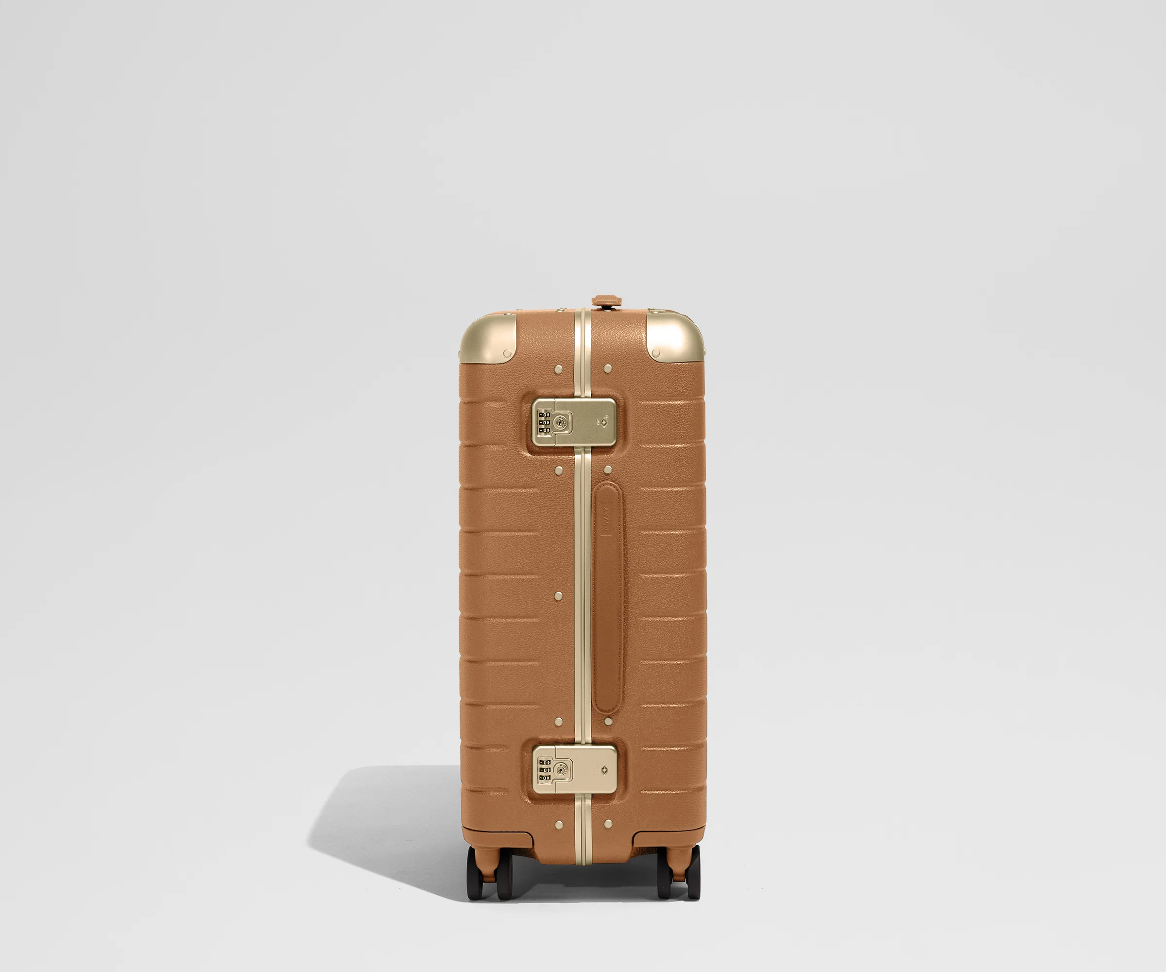 The Aluminum Edge Bigger Carry-On in Cognac Brown - Image 3