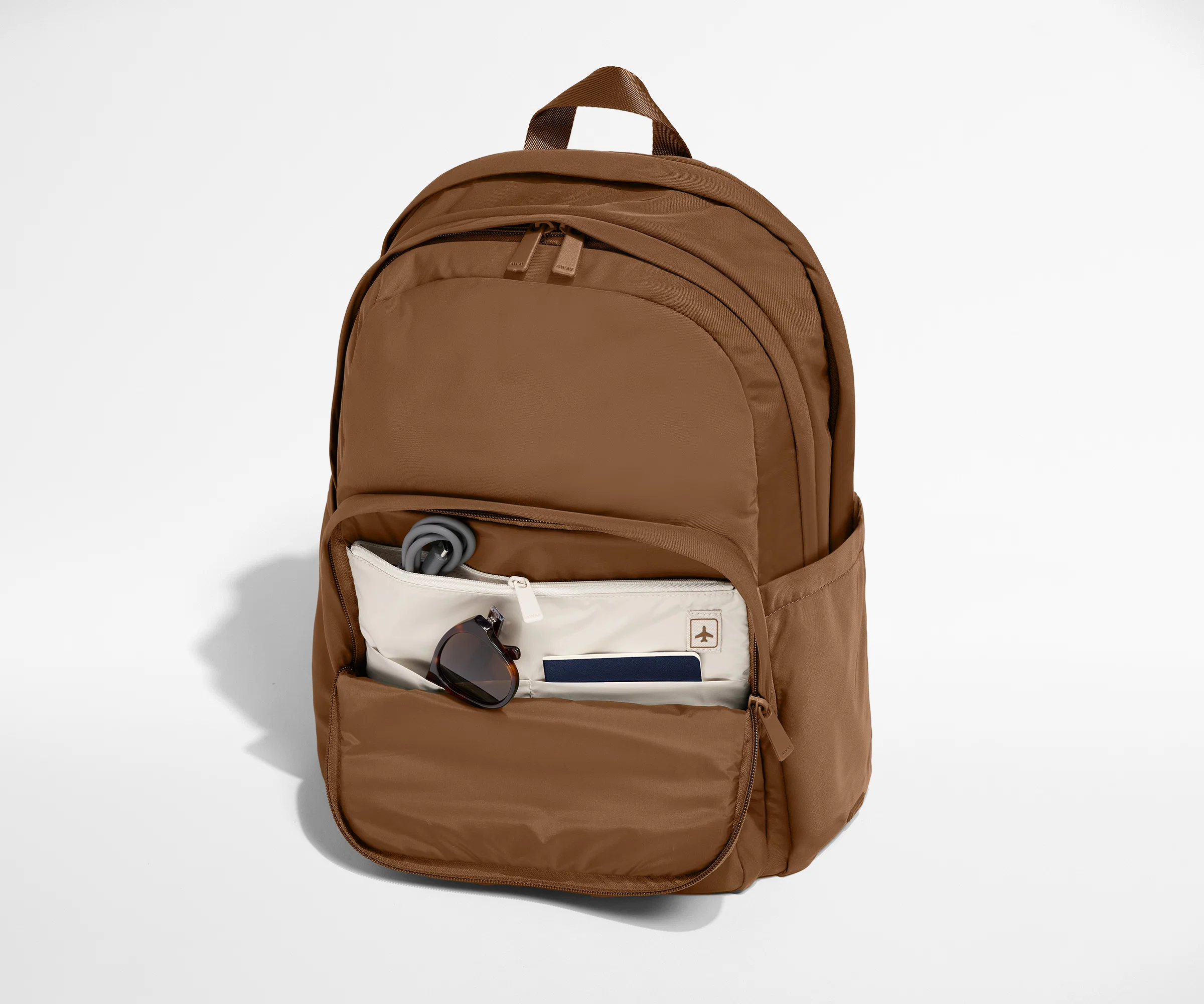 Large Featherlight Backpack in Amaro Brown - Image 6