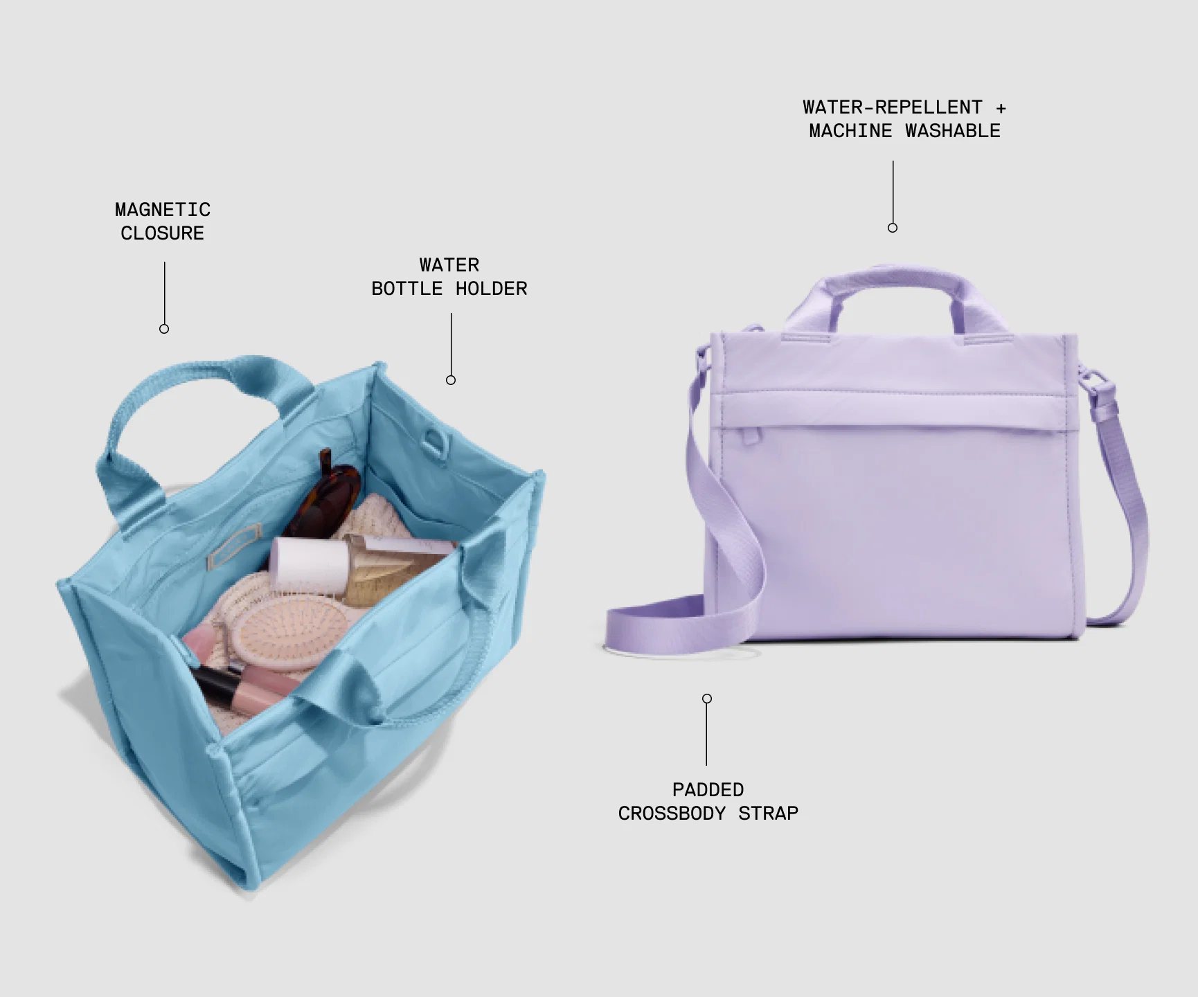 Featherlight Mini Daily Tote in Lavender Haze Purple - Image 3