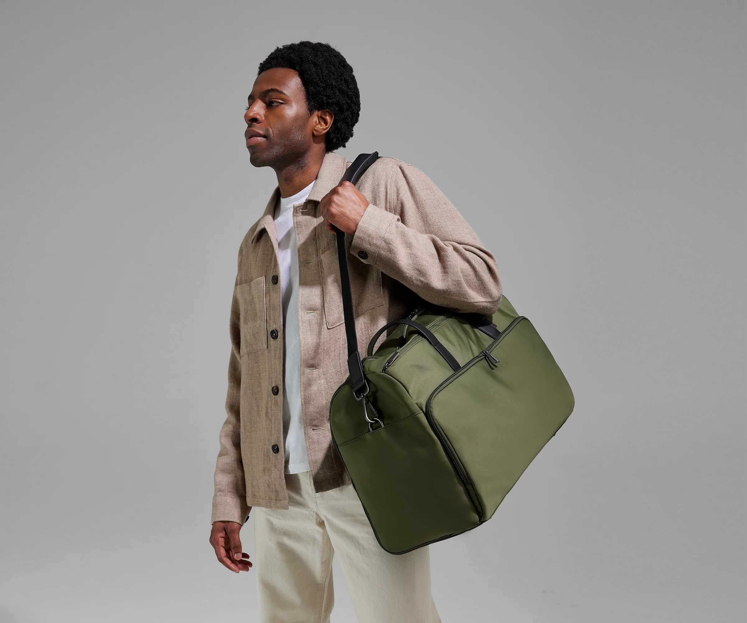 Garment Duffle in Olive Green - Image 5